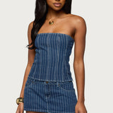 Camelia Strapless Denim Corset