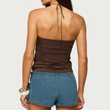 Itzel Ring Gathered Halter Top