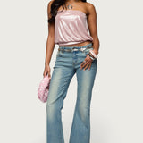 Leira Silky Sparkly Strapless Top