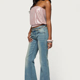 Leira Silky Sparkly Strapless Top