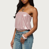 Leira Silky Sparkly Strapless Top