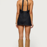 Destinee Denim Halter Mini Dress