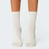 Embroidered Bow Socks