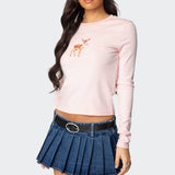 Bambi Bow Long Sleeve Top