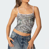 Camo Contrast Tank Top