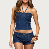 Jagger Denim Halter Top