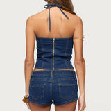 Jagger Denim Halter Top