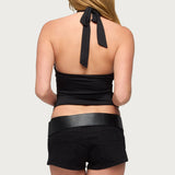 Mahliah Studded Cutout Halter Top