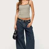 Gretta Striped Ribbed Tank  Top