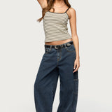Gretta Striped Ribbed Tank  Top