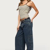 Gretta Striped Ribbed Tank  Top