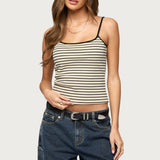 Gretta Striped Ribbed Tank  Top
