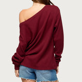 Damari Off Shoulder Oversized Waffle Top