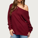 Damari Off Shoulder Oversized Waffle Top