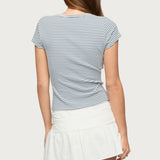 Kady Striped Henley T Shirt
