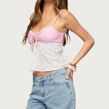 Tilly Mixed Print Top
