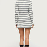 Caisyn Striped Ribbed Knit Mini Dress