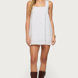 Doroh Lacey Striped Cotton Mini Dress