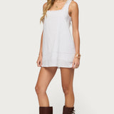 Doroh Lacey Striped Cotton Mini Dress