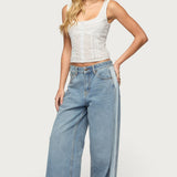 Embroidered Cotton Button Up Top
