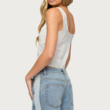 Embroidered Cotton Button Up Top