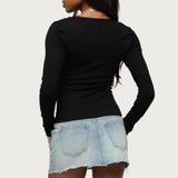 Rossie Stud & Button Top