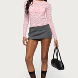 Rosette Bandeau Sheer Lace Top