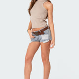 Devin Low Rise Micro Denim Shorts