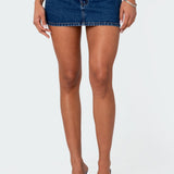 Spencer Low Rise Denim Micro Skirt