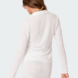 Caia Sheer Knit Button Up Shirt