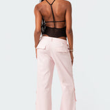 Alva Open Back Sheer Mesh Bodysuit