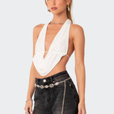 Scoop Neck Open Back Crop Top