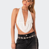 Scoop Neck Open Back Crop Top