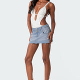 Textured Cut Out Bodysuit