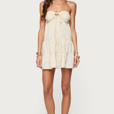 Safie Strapless Tiered Mini Dress