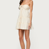 Safie Strapless Tiered Mini Dress
