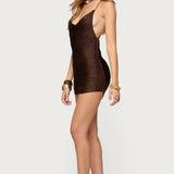 Soyana Fringed Backless Mini Dress