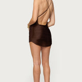 Soyana Fringed Backless Mini Dress