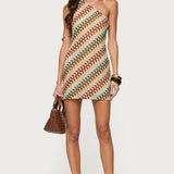 Agua Zigzag One Shoulder Mini Dress