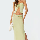 Milan Gathered Split Front Tube Top