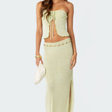 Milan Gathered Split Front Tube Top