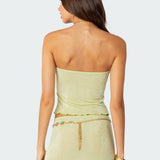 Milan Gathered Split Front Tube Top