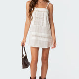 August Cotton Lace Mini Dress