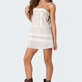 August Cotton Lace Mini Dress