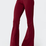 Contrast Fold Over Flared Leggings