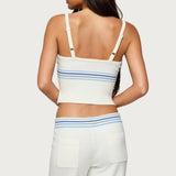 Miya Stripey Ribbed Knit Tank Top