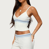 Miya Stripey Ribbed Knit Tank Top
