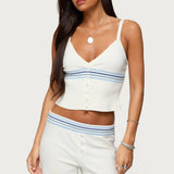 Miya Stripey Ribbed Knit Tank Top
