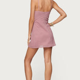 Polka Dot Cupped Chiffon Mini Dress