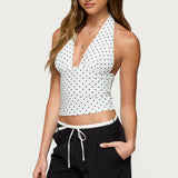 Blaire Polka Dot Halter Top